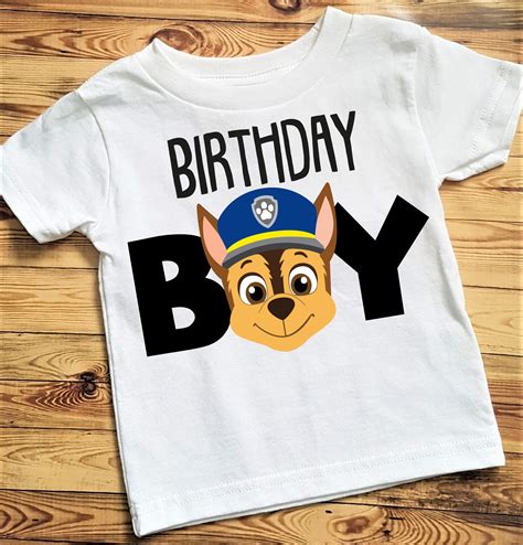 Printable Paw Patrol Birthday Shirt Template